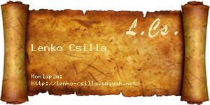 Lenko Csilla névjegykártya